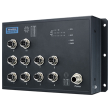 EN50155 Unmanaged Switch with 10xGE(2bypass), 24-48 VDC